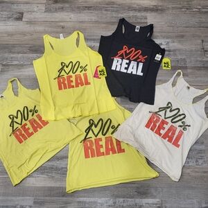 2 - NEW WITH TAGS Zumba Fitness Tank Tops + 3 Used Tanks. SZ Medium